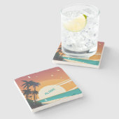 Dessous-de-verre En Pierre Hawaiian/Aloha/Tropical/plage (Côté)