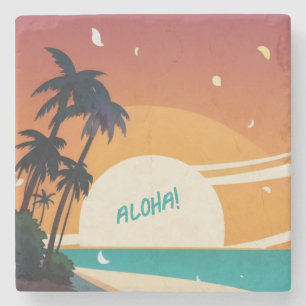 Dessous-de-verre En Pierre Hawaiian/Aloha/Tropical/plage