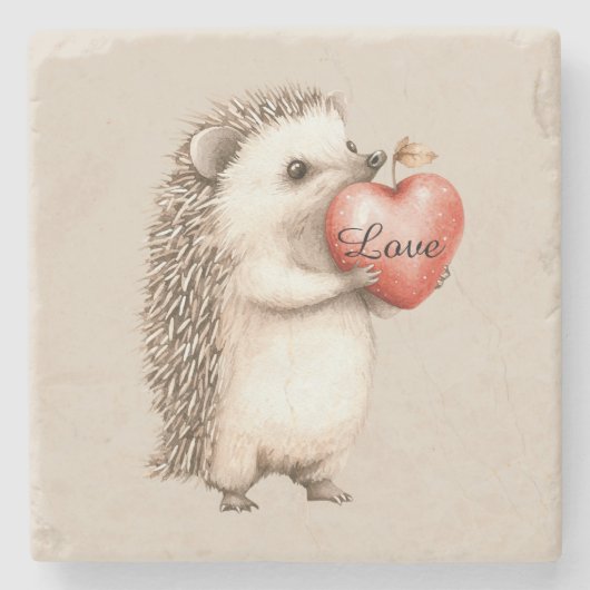 Dessous-de-verre En Pierre Hedgehog with Heart Love (Devant)