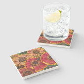 Dessous-de-verre En Pierre Hélénium Autumnale fleurit Floral (Côté)
