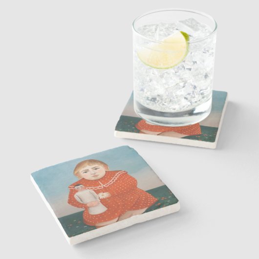 Dessous-de-verre En Pierre Henri Rousseau - Enfant avec poupée (Côté)