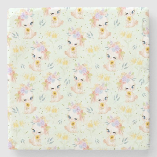 Dessous-de-verre En Pierre Herbe de Pâques (Devant)