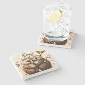 Dessous-de-verre En Pierre hérisson amoureux (Côté)