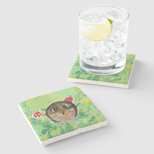 Dessous-de-verre En Pierre Hérisson mignon (Côté)