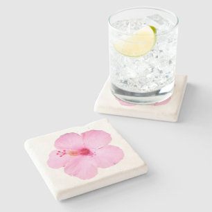 Dessous-de-verre En Pierre Hibiscus rose Fleur tropicale