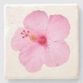 Dessous-de-verre En Pierre Hibiscus rose Fleur tropicale (Devant)