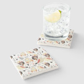 Dessous-de-verre En Pierre Hibou drôle de texture (Côté)