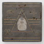 Dessous-de-verre En Pierre Hiéroglyphes du pharaon égyptien (Devant)