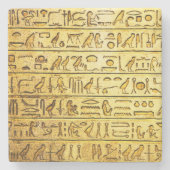 Dessous-de-verre En Pierre Hiéroglyphes égyptiens anciens Jaune (Devant)