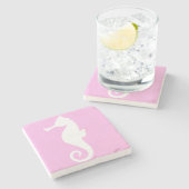 Dessous-de-verre En Pierre Hippocampe rose (Côté)