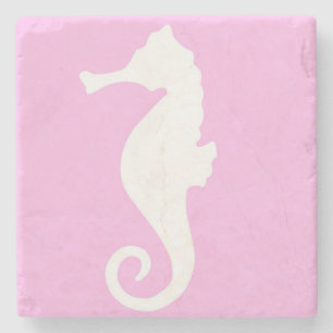 Dessous-de-verre En Pierre Hippocampe rose