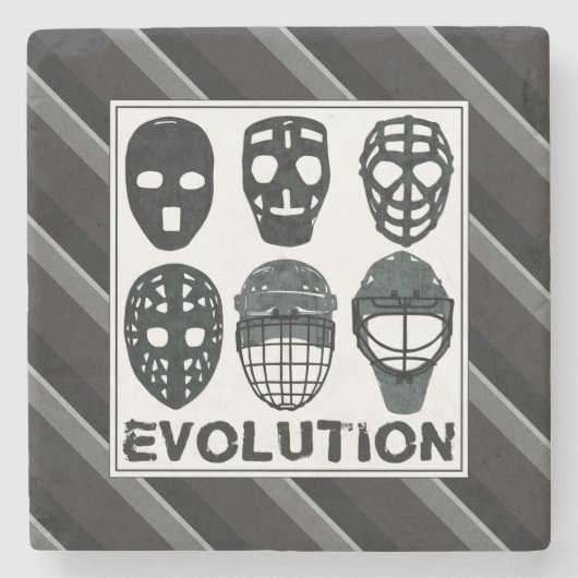 Dessous-de-verre En Pierre Hockey Goalie Mask Evolution Dessous de verre de p (Devant)