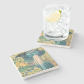 Dessous-de-verre En Pierre Hokusai Amida Cascade Japon (Côté)