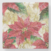 Dessous-de-verre En Pierre Holiday Poinsettia (Devant)