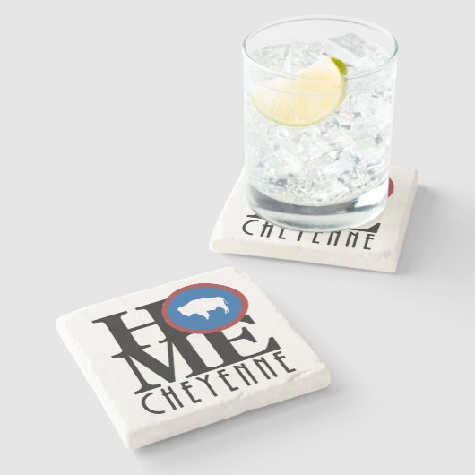 Dessous-de-verre En Pierre HOME Cheyenne Wyoming (Côté)