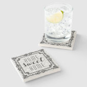 Dessous-de-verre En Pierre Home Sweet Home Black Frame (Côté)