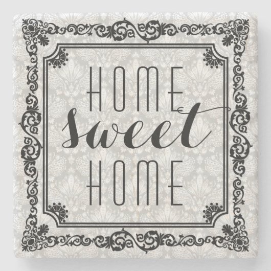 Dessous-de-verre En Pierre Home Sweet Home Black Frame (Devant)