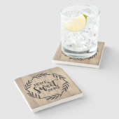 Dessous-de-verre En Pierre Home Sweet Home - Design bois - (Côté)