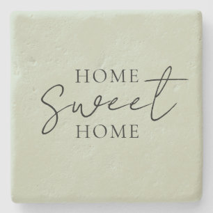 Dessous-de-verre En Pierre 'Home Sweet Home' Douce Sauge Verte Ferme Maison R