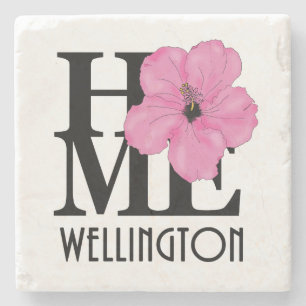 Dessous-de-verre En Pierre HOME Wellington FL Hibiscus rose