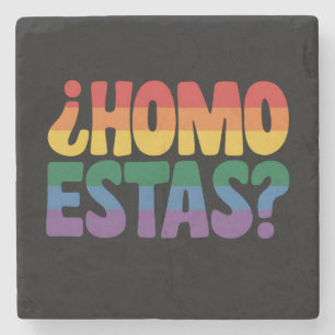 Dessous-de-verre En Pierre Homo Estas Drôle Espagnol Mexicain Gay Ally LGBTQ