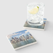 Dessous-de-verre En Pierre Horizon de Boston de bord de mer (Côté)