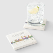 DESSOUS-DE-VERRE EN PIERRE HORIZON DE CLEVELAND, OHIO (Côté)