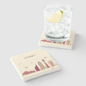 Dessous-de-verre En Pierre Horizon de griffonnage de Sydney, Australie | (Côté)