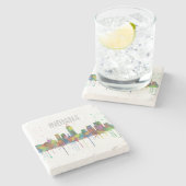 DESSOUS-DE-VERRE EN PIERRE HORIZON DE L'INDIANA, INDIANAPOLIS (Côté)