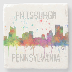 DESSOUS-DE-VERRE EN PIERRE HORIZON DE PITTSBURGH PENNSYLVANIE