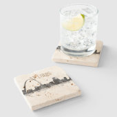 DESSOUS-DE-VERRE EN PIERRE HORIZON DE ST LOUIS, MISSOURI (Côté)