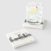 DESSOUS-DE-VERRE EN PIERRE HORIZON DE TULSA, L'OKLAHOMA (Côté)