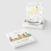 DESSOUS-DE-VERRE EN PIERRE HORIZON DE TULSA, L'OKLAHOMA (Côté)