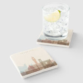 Dessous-de-verre En Pierre Horizon de ville de Florence, Italie | (Côté)