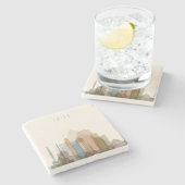 Dessous-de-verre En Pierre Horizon de ville du Caire, Egypte | (Côté)