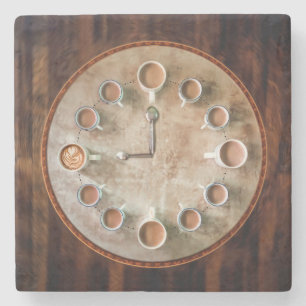 Dessous-de-verre En Pierre Horloge des tasses à café