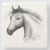 Dessous-de-verre En Pierre Horse : White (Devant)