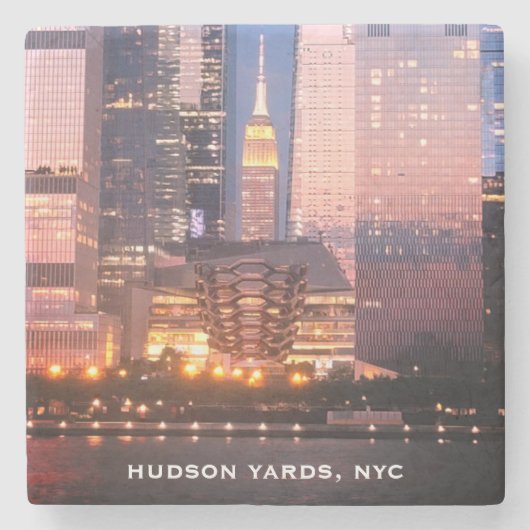 Dessous-de-verre En Pierre Hudson Yards (navire) Empire State Building, New Y (Devant)
