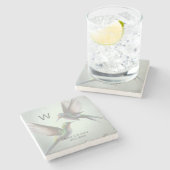 Dessous-de-verre En Pierre Hummingbird Ajouter un nom de monogramme (Côté)