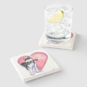 Dessous-de-verre En Pierre Husky Valentine's Day (Côté)