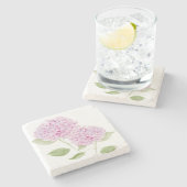Dessous-de-verre En Pierre Hydrangea Rose Aquarelle (Côté)