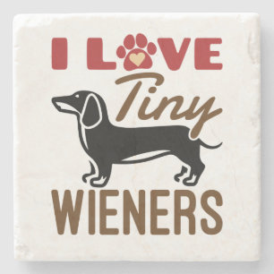 Dessous-de-verre En Pierre I Love Miniature Dachshund Doxie