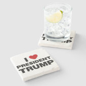 Dessous-de-verre En Pierre I Love Président Trump Heart (Côté)