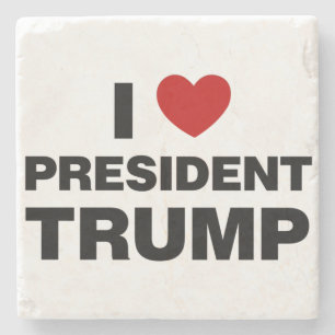 Dessous-de-verre En Pierre I Love Président Trump Heart