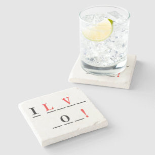Dessous-de-verre En Pierre I Love You-Hangman Style par Shirley Taylor
