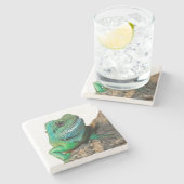 Dessous-de-verre En Pierre Iguane vert (Côté)