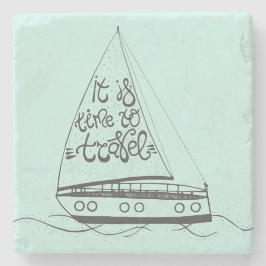 Dessous-de-verre En Pierre Il est temps de voyager (Devant)