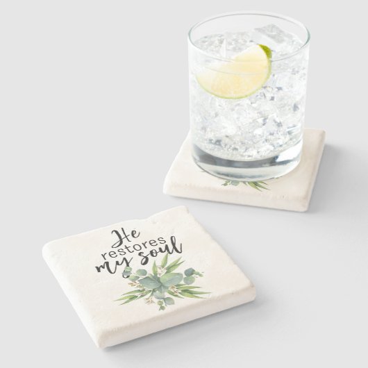 Dessous-de-verre En Pierre Il Restaure Mon Âme (Côté)