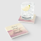 Dessous-de-verre En Pierre Il y a toujours raison de sourire (Côté)