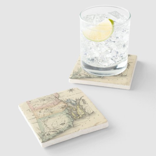 Dessous-de-verre En Pierre Île de Rhode (Côté)